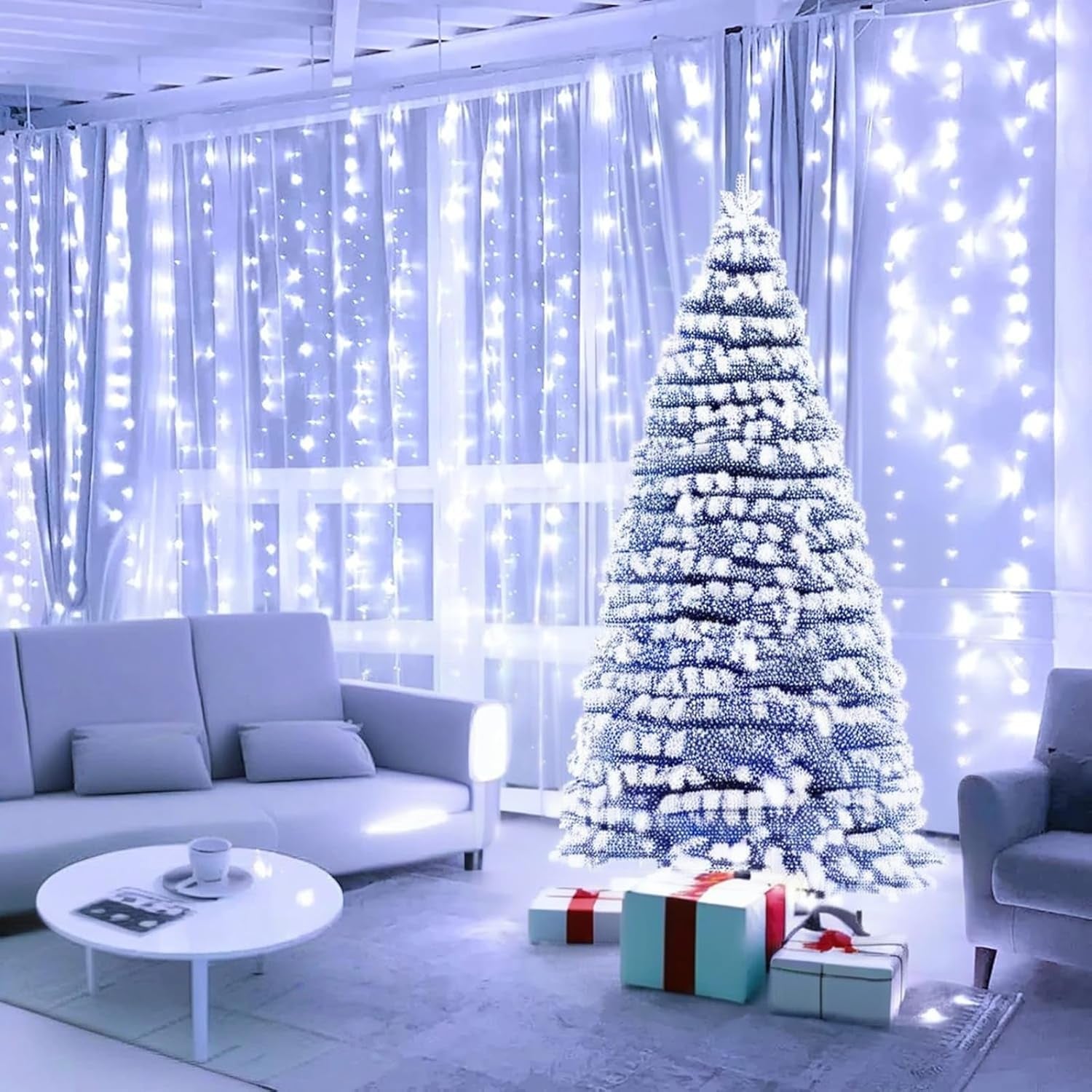 Fairy Curtain String Lights, Room Decor &Ideal Gift for Teens Girl, 8 Modes Wall Lights & Valentine'S Day Indoor Decorations (White)