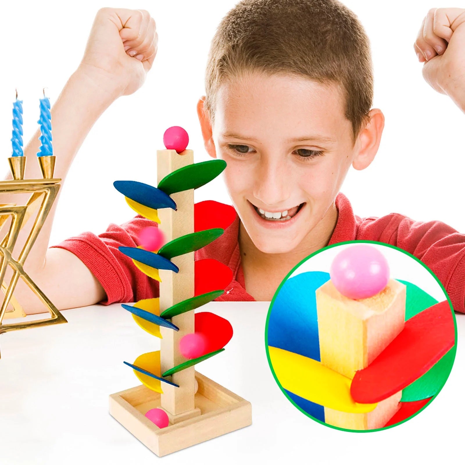 Wooden Ball Drop Toddler Toy, Learning & Developmental Ball Tower, Activity & Educational Toy Preschool Toys & Games